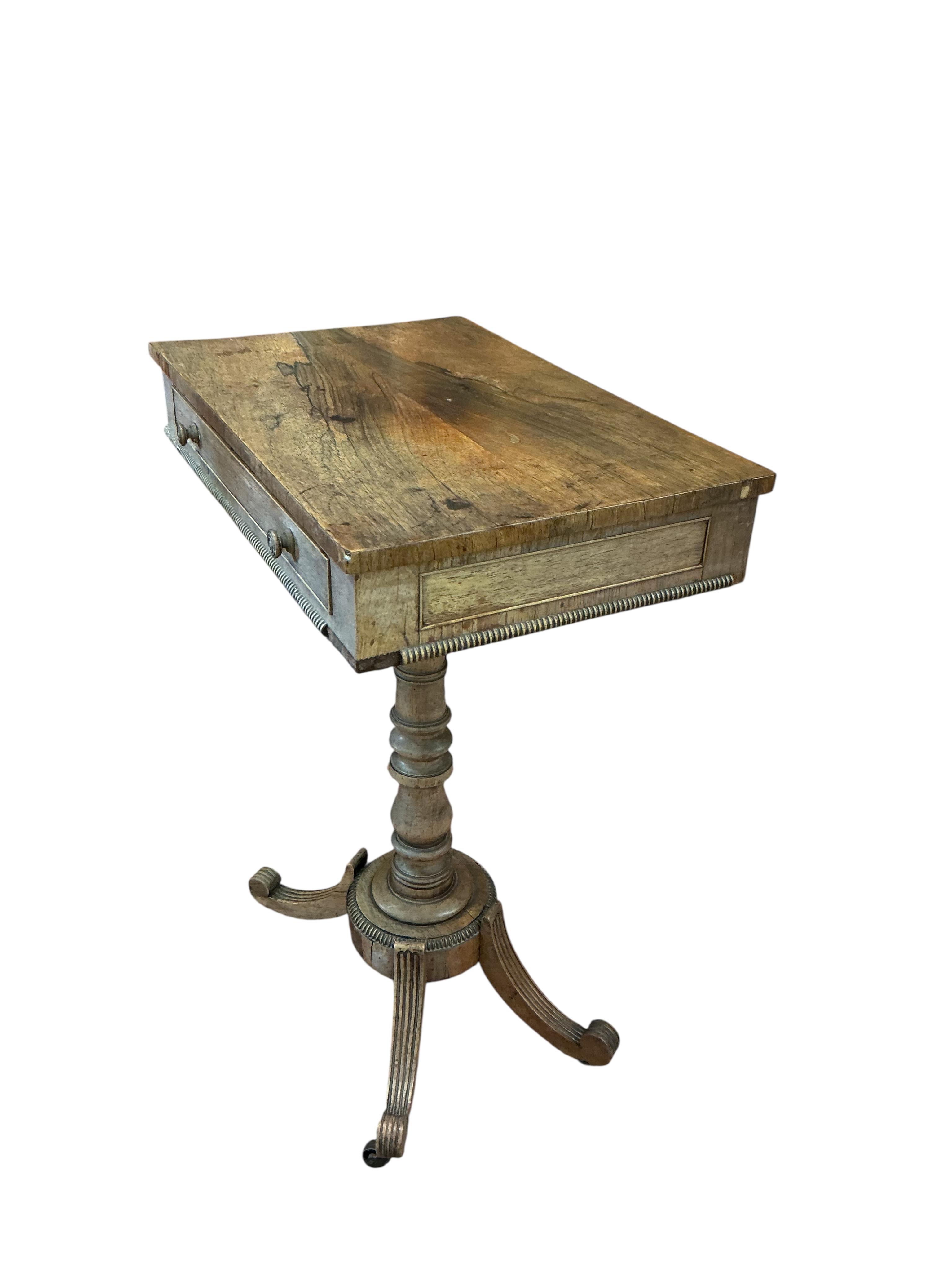 A Regency faded rosewood side table, width 55cm, depth 36cm, height 75cm